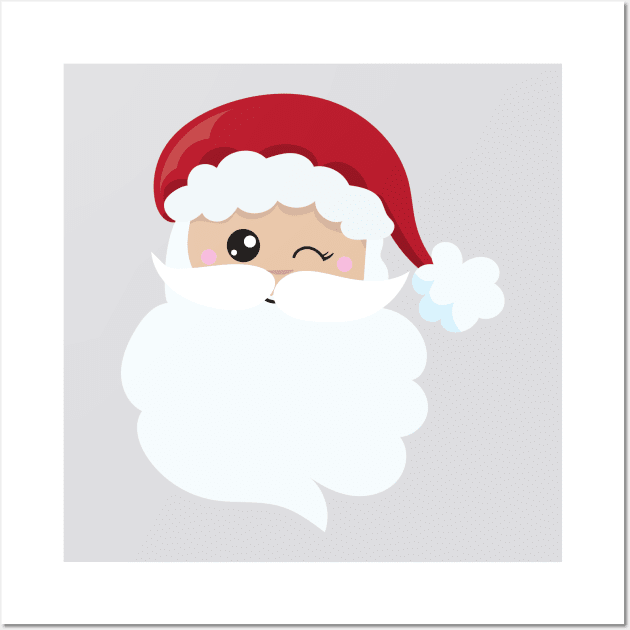 Santa Claus, Winking Santa, Santa Hat, Christmas Wall Art by Jelena Dunčević